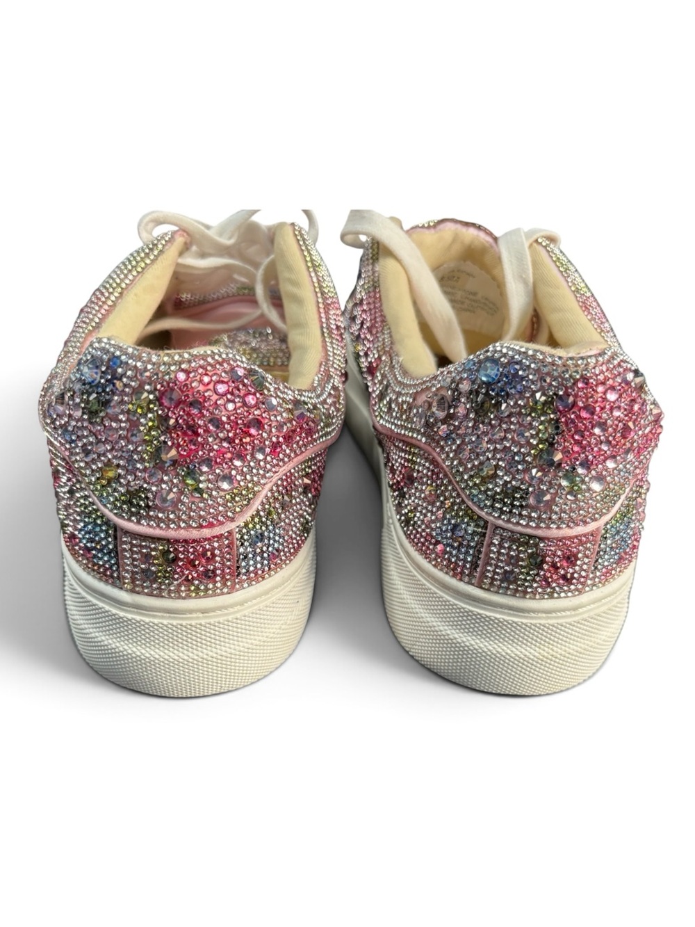 Sale‼️ Betsey Johnson Pink Crystal Floral Lace-Up Sneakers - Picture 4 of 6